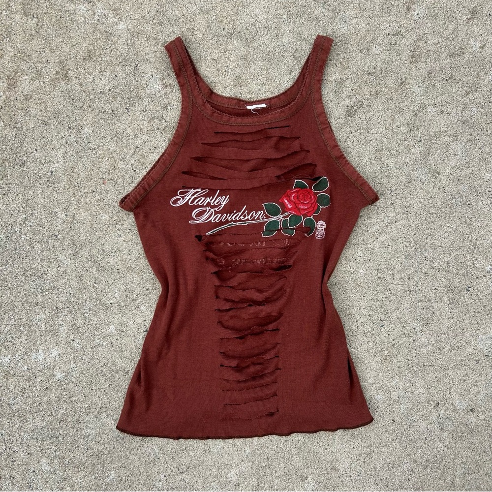 Vintage Harley Davidson cut out tank top